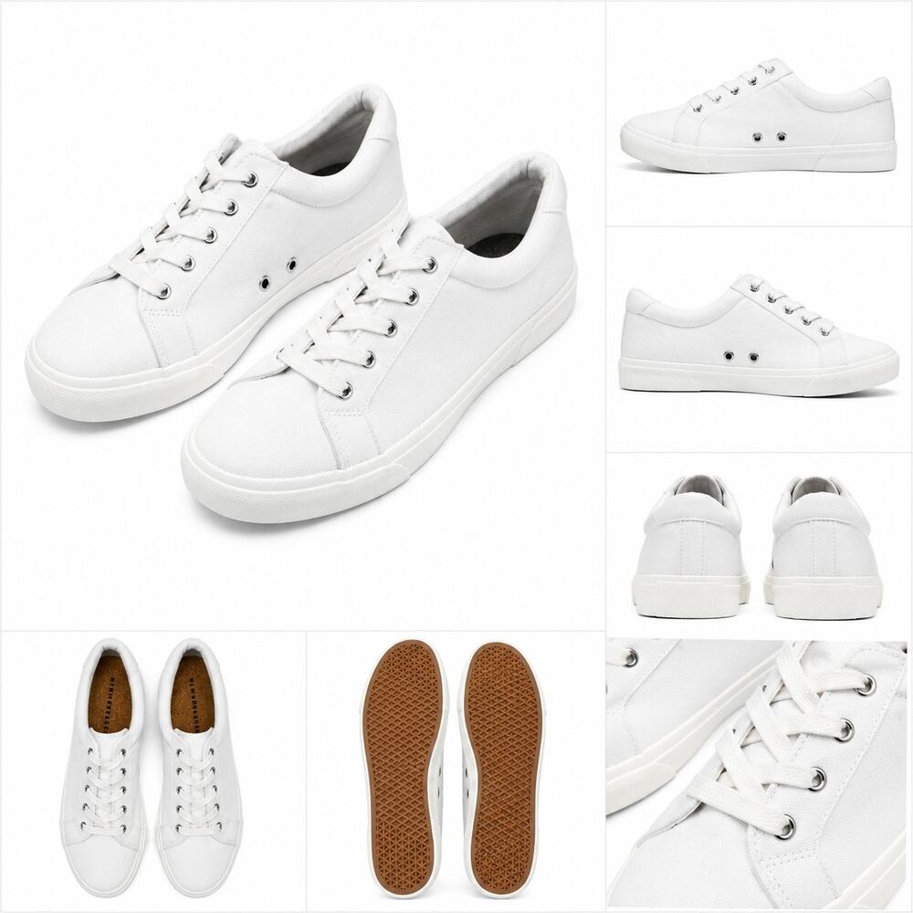 New Republic Bowery White Canvas Sneakers Men's US 12 EU 45 New